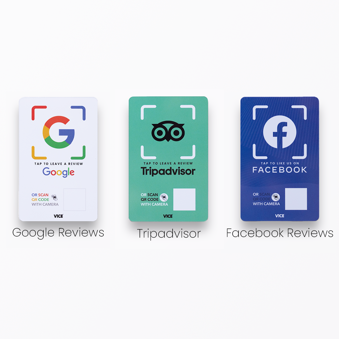 Tap Tag Review Card, Google, Trustpilot, TripAdvisor Reviews