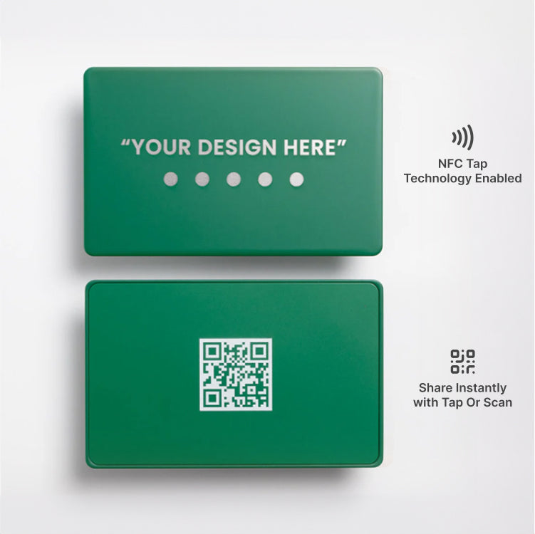 #green & silver NFC business card